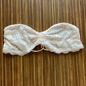 Free People Lace Strapless Bandeau Bra in Light Blush